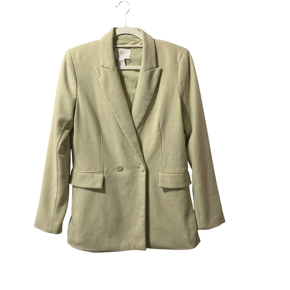 House of Harlow‎ 1960 Blazer Womens Small Light Green Double Breasted